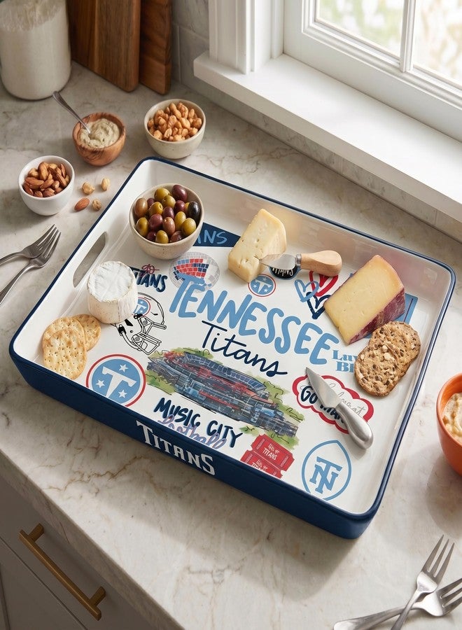 Proformance Home NFL Tennessee Titans Loco Fan Large Serving Tray w/Handles - Image 2