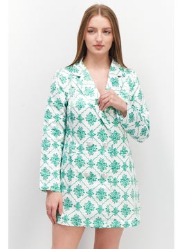 Collective The Label Women Petite Allover Print Mini Dress, White  - Image 1