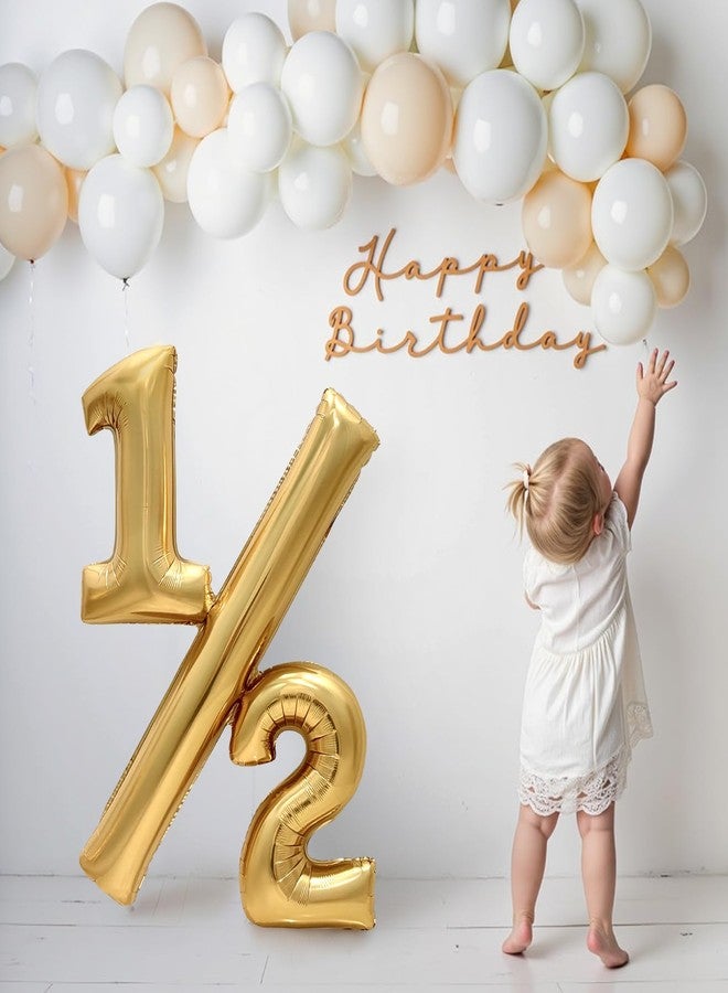 بالون ذهبي لنصف عيد ميلاد، بالون رقمي من رقائق الشمبانيا مقاس 32 بوصة، زينة عيد ميلاد الطفل نصف السنوي، دعائم جلسة تصوير لمرحلة الستة أشهر - Image 5