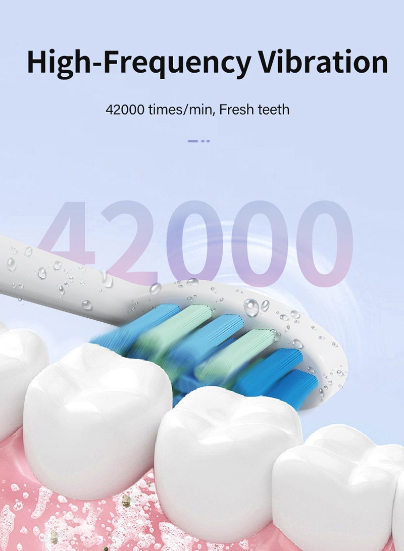 ETG Ultrasonic Electric Toothbrush - Rechargeable Sonic Electric Toothbrush for Adults and Children, Electric Toothbrush, 8 Brushes with 1 Storage Box, Smart Timer, Fast Charging - Image 5