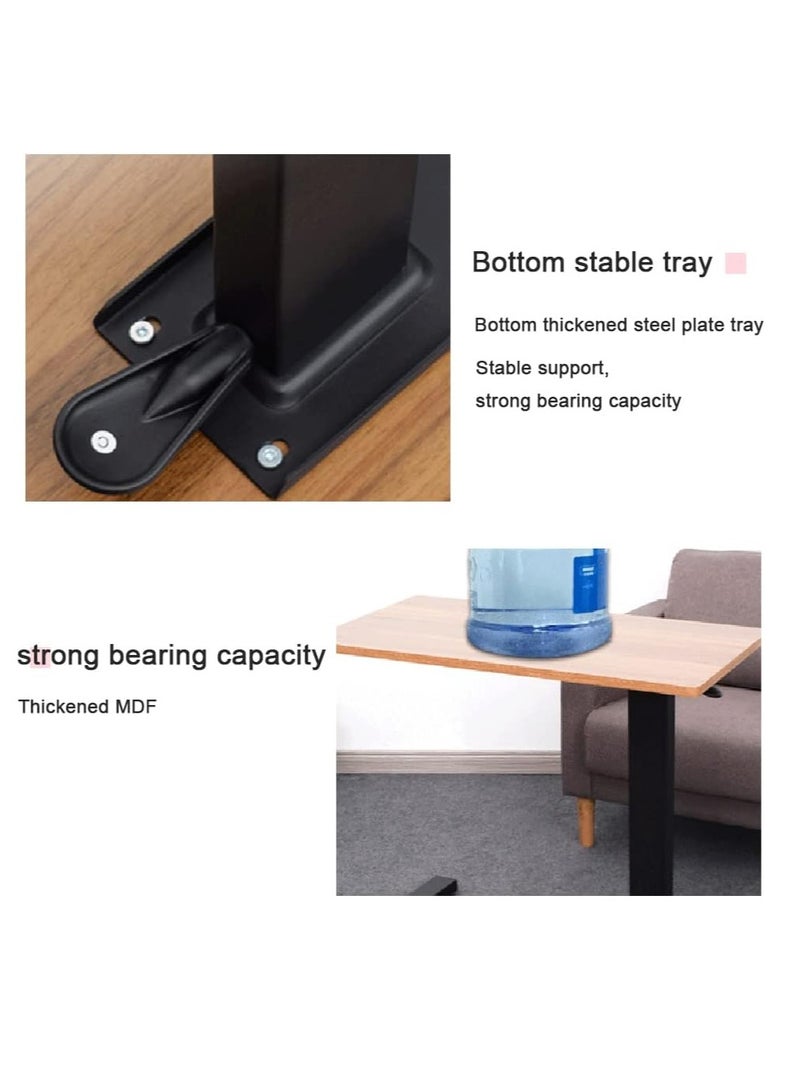 RATSAW Overbed Bedside Table with Rolling Wheels C Shape Side Table Adjustable Height Hospital Bed End Table Sofa Large Laptop Side Table for Couch Living Room White - Image 5