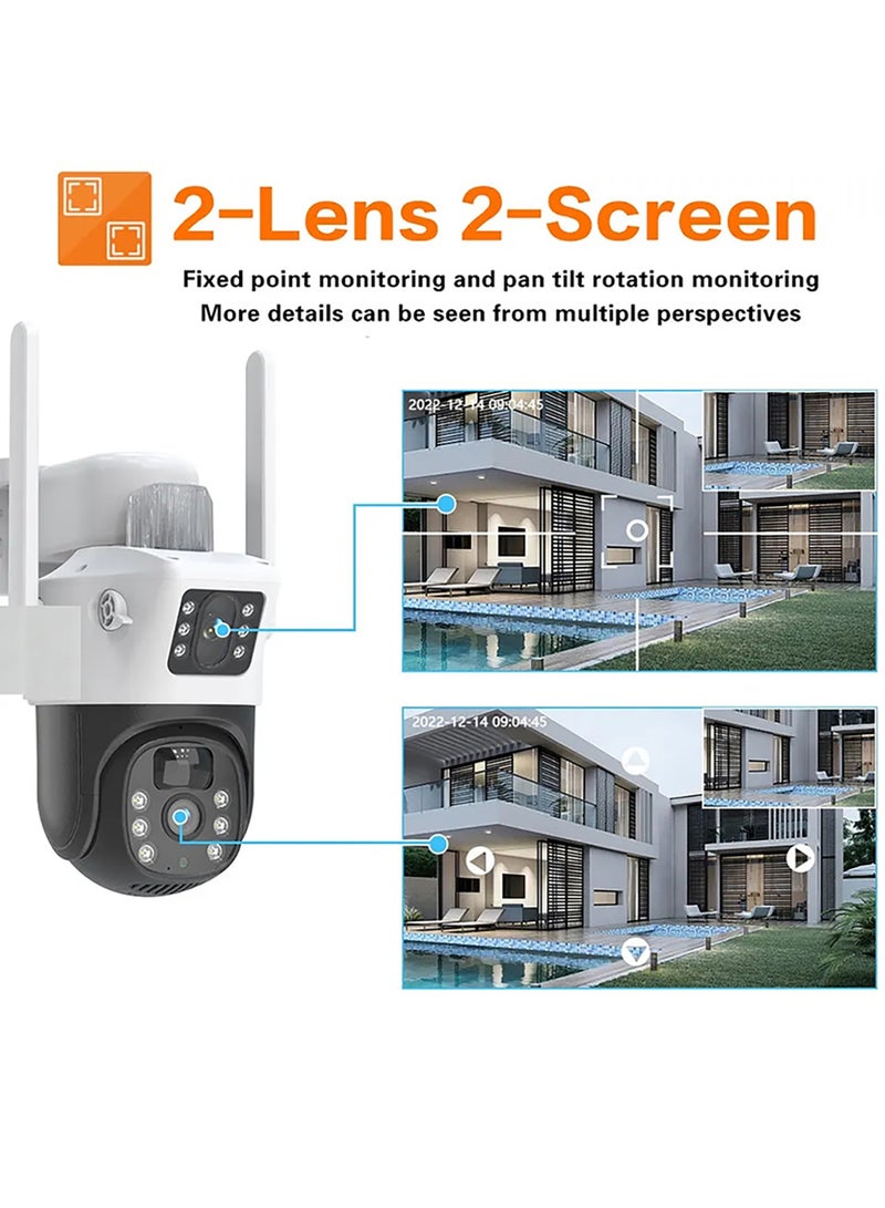 Generic 6MP Solar-Powered WiFi Security Camera with Dual Lens, 8000mAh Battery, IP66 Waterproof, AI Human Detection, Auto Tracking, Two-Way Audio & Color Night Vision (No SD Card) - Image 3