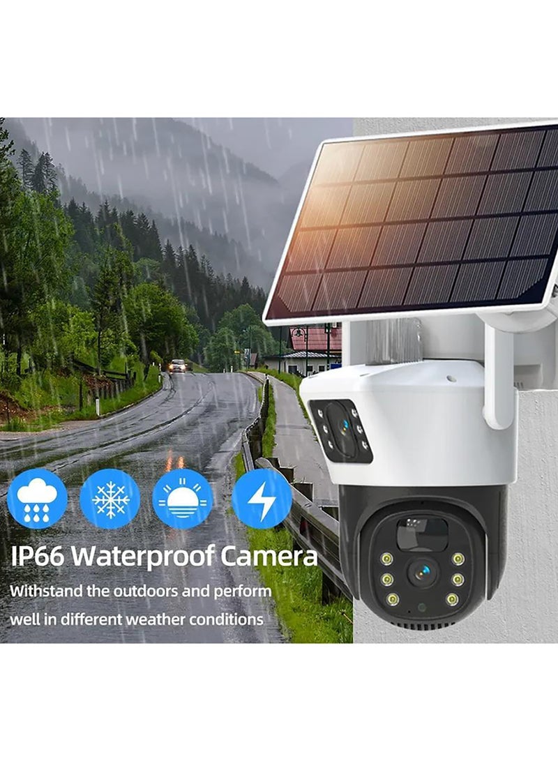 Generic 6MP Solar-Powered WiFi Security Camera with Dual Lens, 8000mAh Battery, IP66 Waterproof, AI Human Detection, Auto Tracking, Two-Way Audio & Color Night Vision (No SD Card) - Image 4