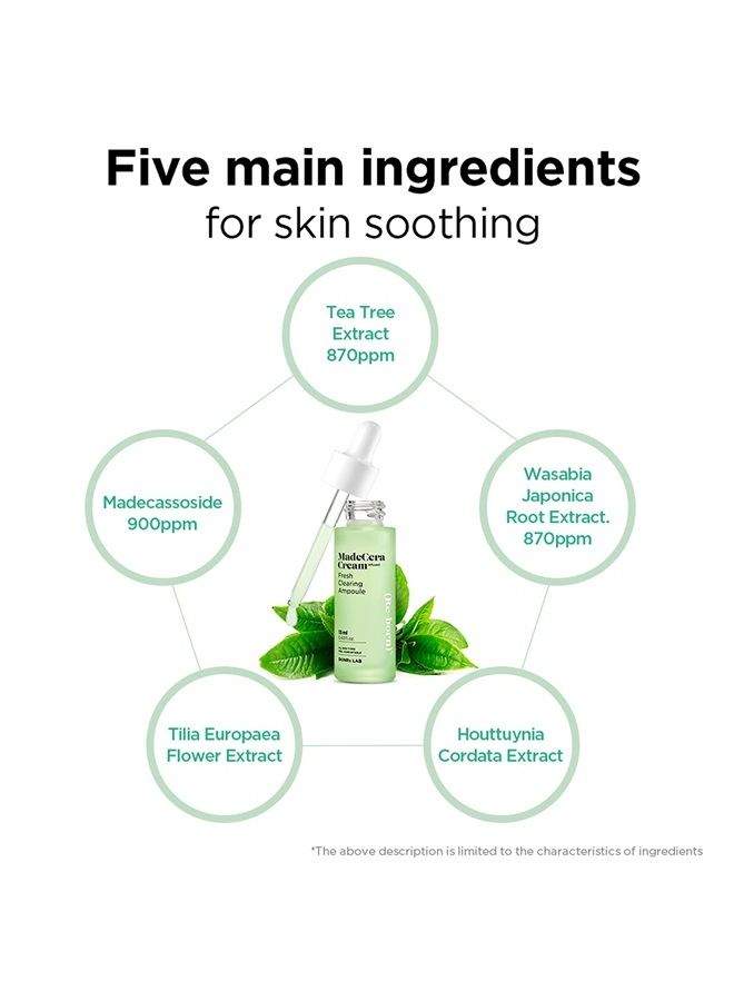 BEISIKS SKINRxLAB Made Cera Cream Fresh Clearing Ampoule Serum 100ml (3.38 fl.oz.) - Pore Minimizing and Cooling Serum for Acne-Prone Skin, Calming and Hydrating Flaky Skin with Cica, Tea Tree, and Ceramide  - Image 4