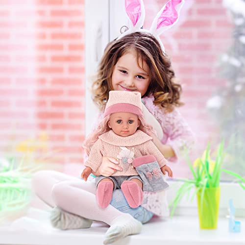 deAO Baby Doll Play Set 14 Inch Baby Doll with 3 Clothes and Accessories Girl Doll Dress Up SetsGift for Birthdays and Christmas L - Image 5