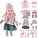 deAO Baby Doll Play Set 14 Inch Baby Doll with 3 Clothes and Accessories Girl Doll Dress Up SetsGift for Birthdays and Christmas L - Image 2
