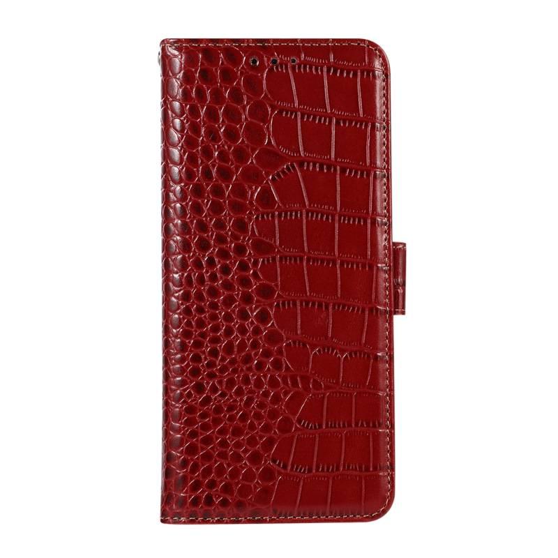غطاء هاتف بملمس جلد لـ Redmi Note 14 مع تصميم ثنائي اللون وحامل بطاقات مع مقاوم للصدمات مع ملمس التمساح باللون أخضر باللون الأخضر باللون الأحمر - Image 3