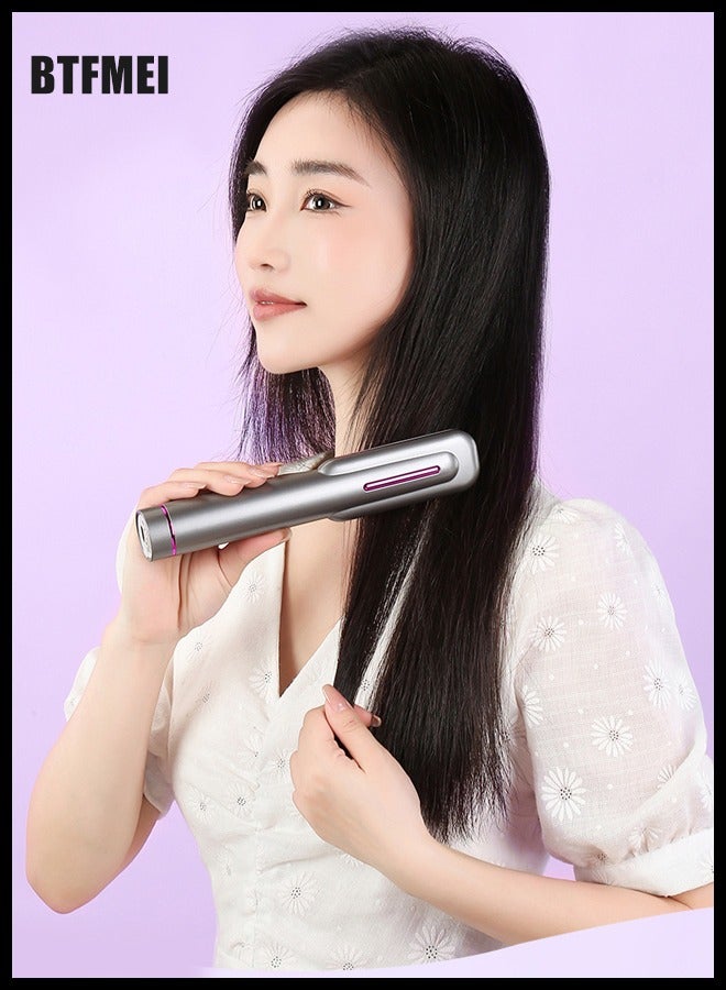 BTFMEI Straightening Comb,Hair Straightener Brush,Hair Dryer Brush Styler Professional Ceramic,3-in-1 Styling (Straighten, Flip, Curl) For Home Uses Dual Voltage Hair - Image 4