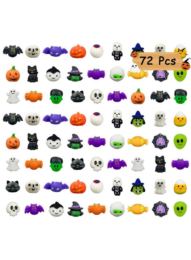 QINGQIU 72 Pcs Halloween Mochi Squishy Toys Squishies Halloween Toys For Kids Girls Boys Halloween Party Favors Halloween Treat Bags Gifts - Image 1