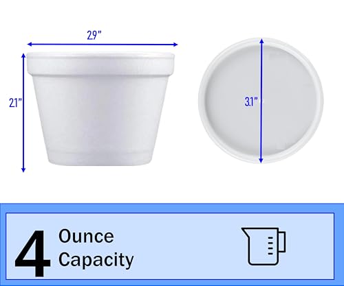 Mr. Miracle Mr Miracle Foam Bowl with Lid for Hot and Cold Foods – 4 Ounce Disposable Soup Container with Vented Lid, Great for Ice Cream, Yogurt, Soup, Takeout [50 pack] - Image 2