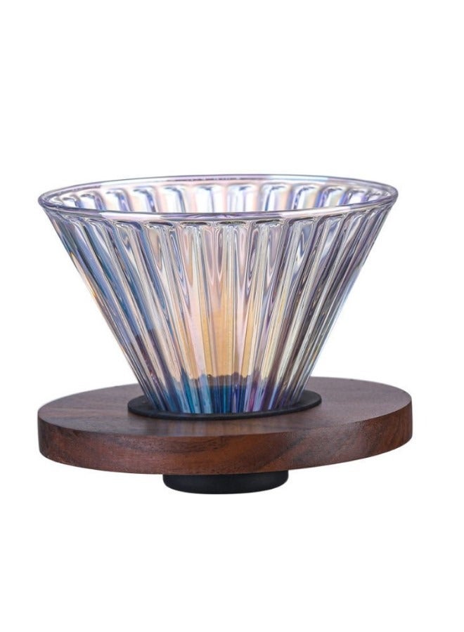 بريتيل مجموعة ماكينة صنع القهوة مع منقط 600 مل مجموعة تقديم القهوة الزجاجية V60 منقط القهوة الزجاجي مع قاعدة خشبية هدية للمكتب المنزلي - Image 5