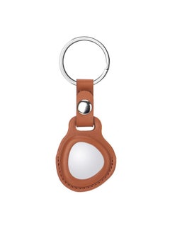 Generic Applicable To Huawei Pet Tracker Keychain Anti-lost Device Genuine Leather Protective Shell Tag Collar Anti-lost Elf Wholesale-Color:Brown (emergency Button)  - Image 1