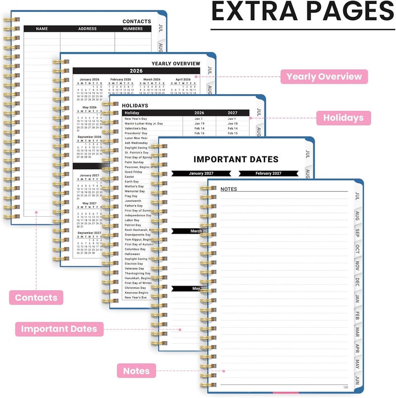 ZOTIA Planner 2026-2027, Monthly and Weekly Calendar Academic Planner July 2026 - June 2027, Hardcover Student Teacher Planning Agenda Book with Tabs, Perfect for Office School Supplies, A5 (6.3" x 8.5 - Image 5