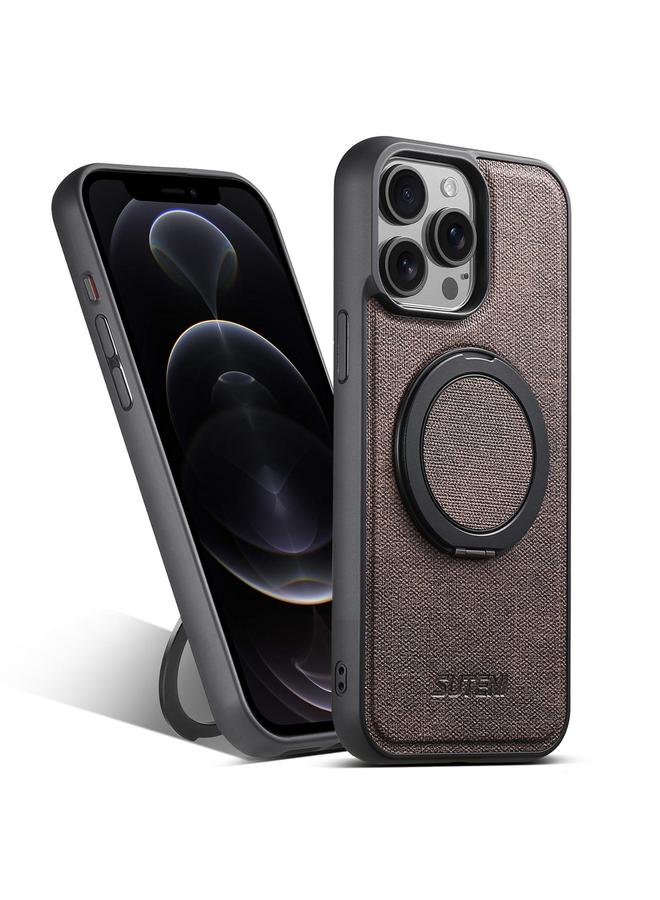 سوتين جراب لهاتف iPhone 12 Pro G3 مع حامل دوار 360 درجة من MagSafe مصنوع من جلد الدنيم - Image 1