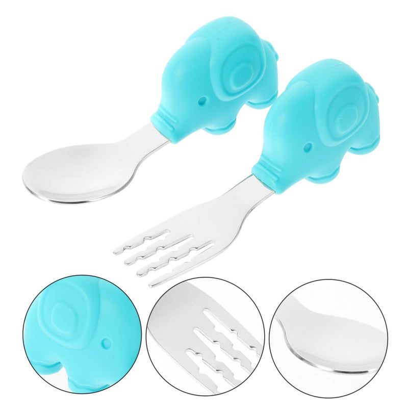 Creative Travel Cutlery Set with Skid Handle and Storage Case Random Color - Image 5