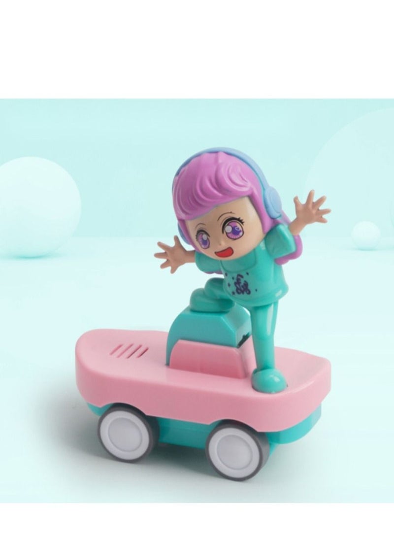 NIBEMINENT Pressure Sliding Children's Toy Car Back Inertia Scooter 