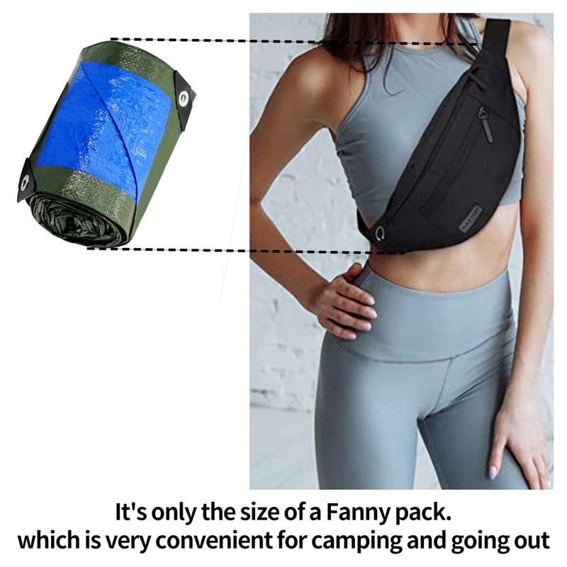 TARPAL 10x10 Feet Green Tarp Waterproof 6mil Small tarps Multipurpose Protective Cover All Purpose Poly Tarps Cover for Firewood Outdoor Furniture etc - Image 3