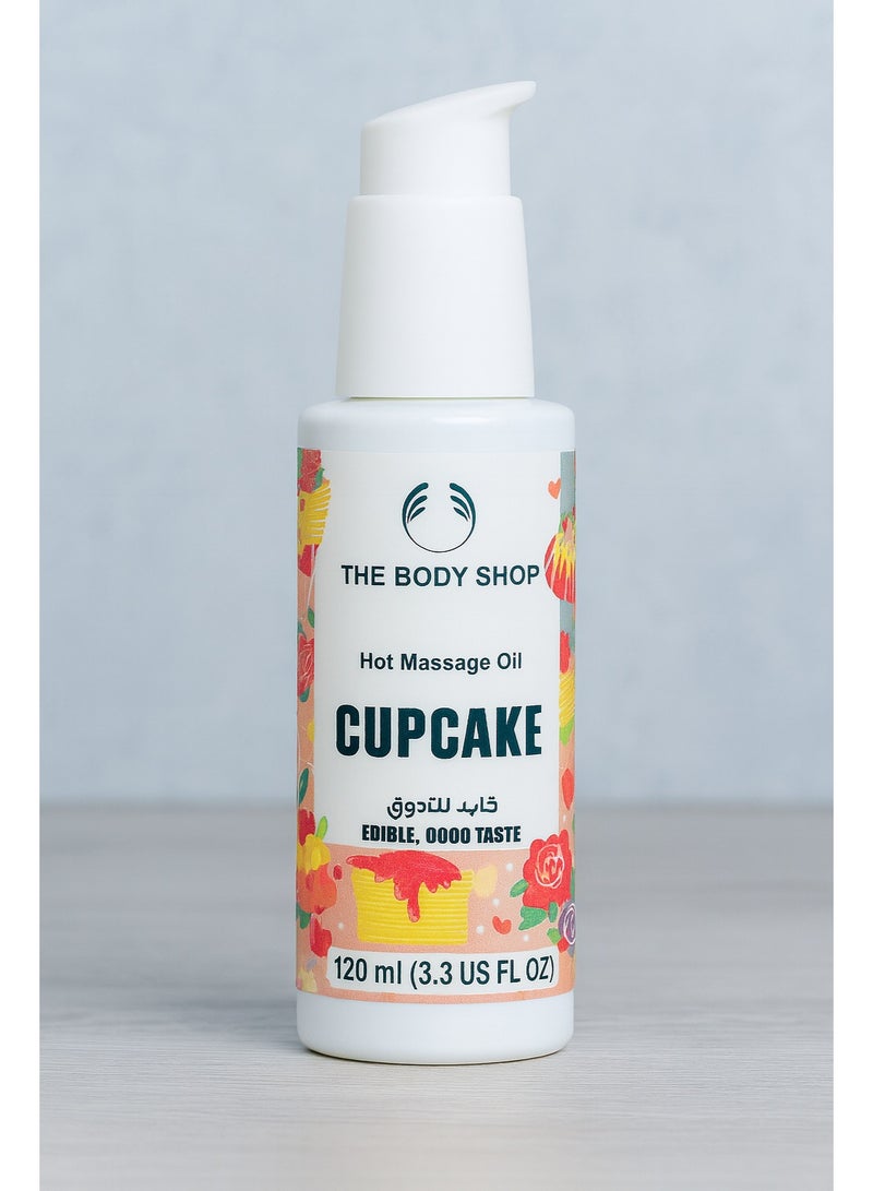ذا بودي شوب زيت مساج كوب كيك قابل للأكل من ذا بودي شوب – 120 مل | زيت تدليك ساخن بنكهة الحلوى الفاخرة – ترطيب ولمسة ناعمة للجسم - Image 2