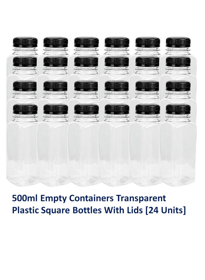 500 ml Empty Containers Transparent Plastic, 24 Pcs Square Bottles with Secure Black Lids - pzsku/ZAC046CFCB2796B0C5B59Z/45/_/1708944340/975d72ad-3bdc-4ce0-a8ce-2f56c16d1493