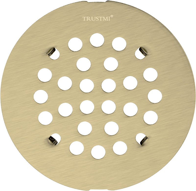 TRUSTMI 414 Inch Snapin Shower Floor Drain Replacement Cover Brushed Gold
