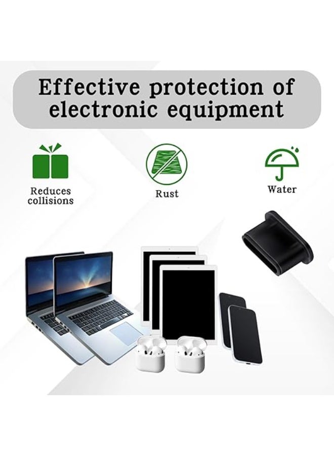 20 PCS USB C Dust Plug, Black Silicone Anti Dust Plug Type C Port Protection Cap USB C Dust Cover Charging Port Protectors with Plastic Cleaning Brush for Most Type C Mobile Phone Tablet Accessories - Image 5