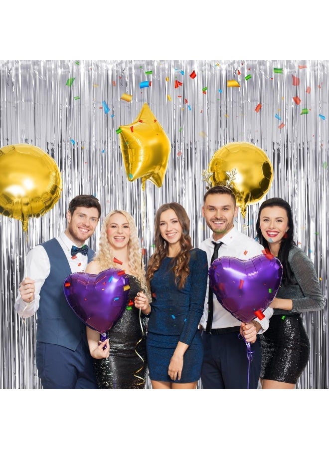 Generic Metallic Foil Fringe Curtain Backdrop – Shiny Silver Tinsel Streamer Wall for Photo Booth, Birthday, Wedding & New Year Parties – Doorway/Wall Decoration, Easy to Hang, Reusable – 1 Piece - Image 3