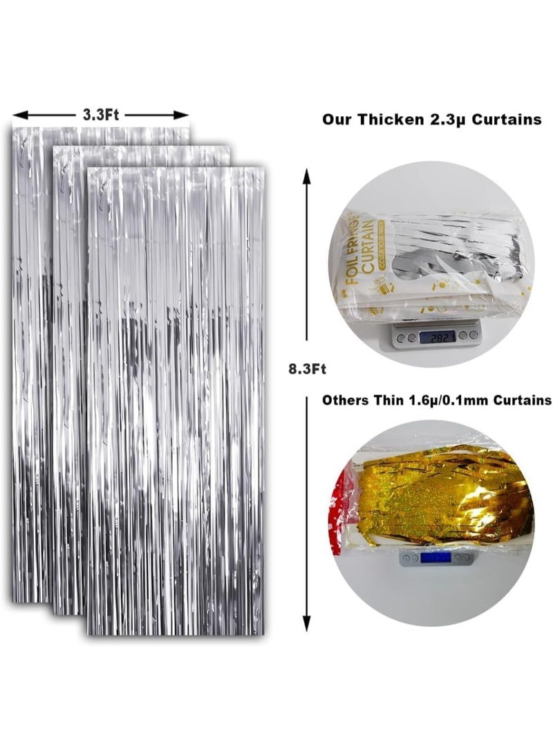 Generic Metallic Foil Fringe Curtain Backdrop – Shiny Silver Tinsel Streamer Wall for Photo Booth, Birthday, Wedding & New Year Parties – Doorway/Wall Decoration, Easy to Hang, Reusable – 1 Piece - Image 4