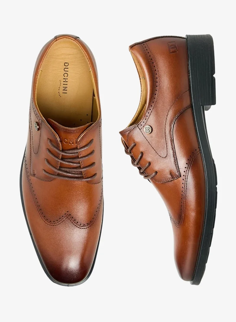 DUCHINI Men Lace-Up Leather Derby Shoes