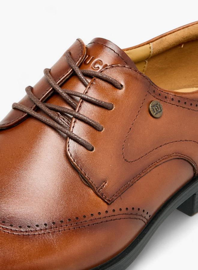 DUCHINI Men Lace-Up Leather Derby Shoes - Image 4