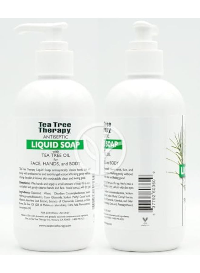 Tea Tree Therapy صابون سائل مضاد للبكتيريا من شجرة الشاي مع زيت شجرة الشاي 8 أونصات عبوة من 4 - Image 3