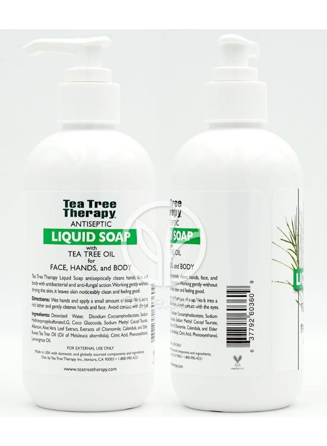 Tea Tree Therapy صابون سائل مضاد للبكتيريا من شجرة الشاي مع زيت شجرة الشاي 8 أونصات عبوة من 4 - Image 4