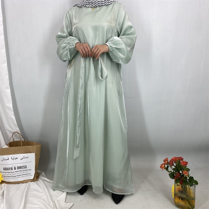 مونيكا فاشون فستان طويل أنيق من الساتان اللامع - 6855 - Image 2