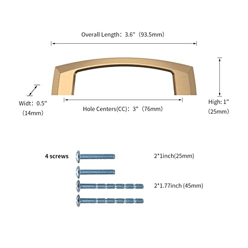 KNOKLOCK 10 Pack 3 Inch(76mm) Kitchen Cabinet Handles Champagne Bronze Cabinet Pulls Kitchen Cabinet Hardware Gold Drawer Pulls for Dresser Cupboard Wardrobe - Image 3