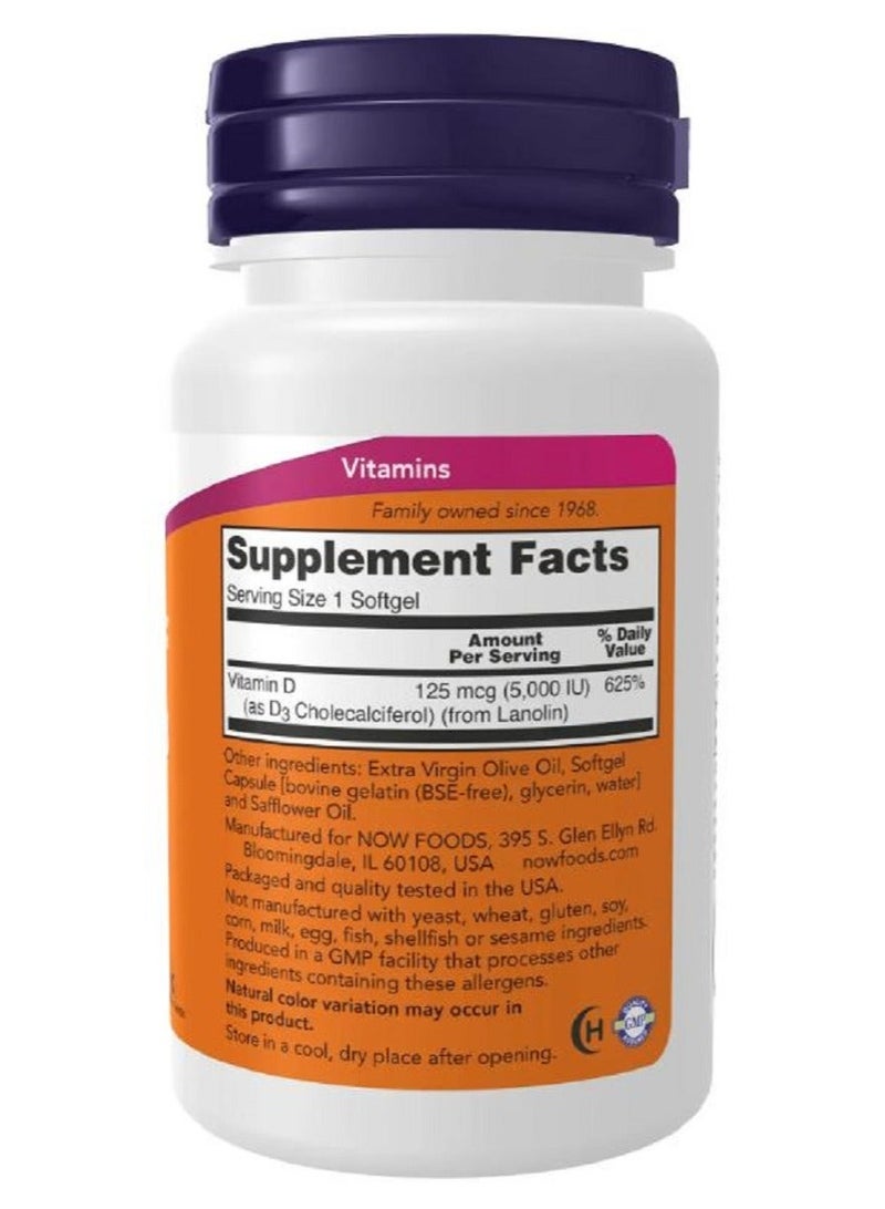 now vitamin d3 5000 iu 240 softgels - Image 2