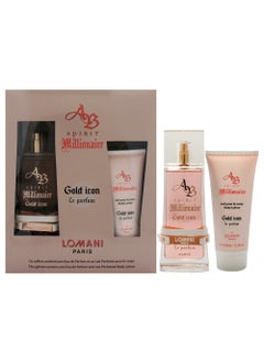 Lomani Lomani AB Spirit Millionaire Le Parfum Gold Icon for Women - 2 Pc Gift Set 3.3oz EDP Spray, 3.3oz Body Lotion 