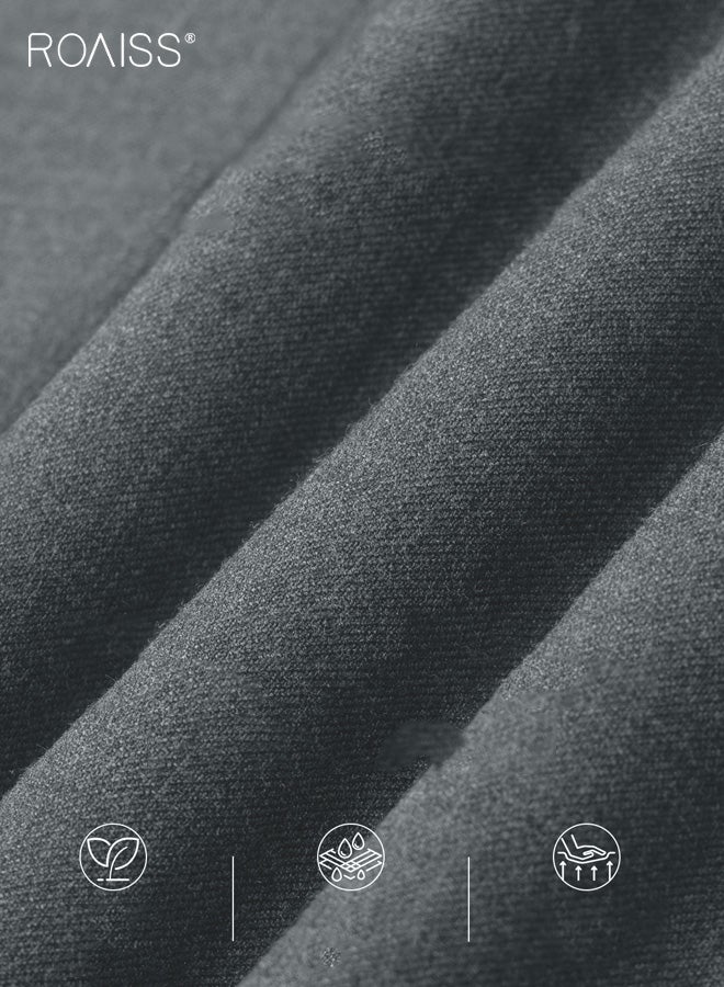 رويس بنطلونات رجالية كاجوال خريفية رسمية للعمل بنطلونات طويلة مستقيمة الساق بنطلونات مريحة قابلة للتمدد بنطلونات احترافية بحزام خصر مطاطي مخفي مع جيوب - Image 4