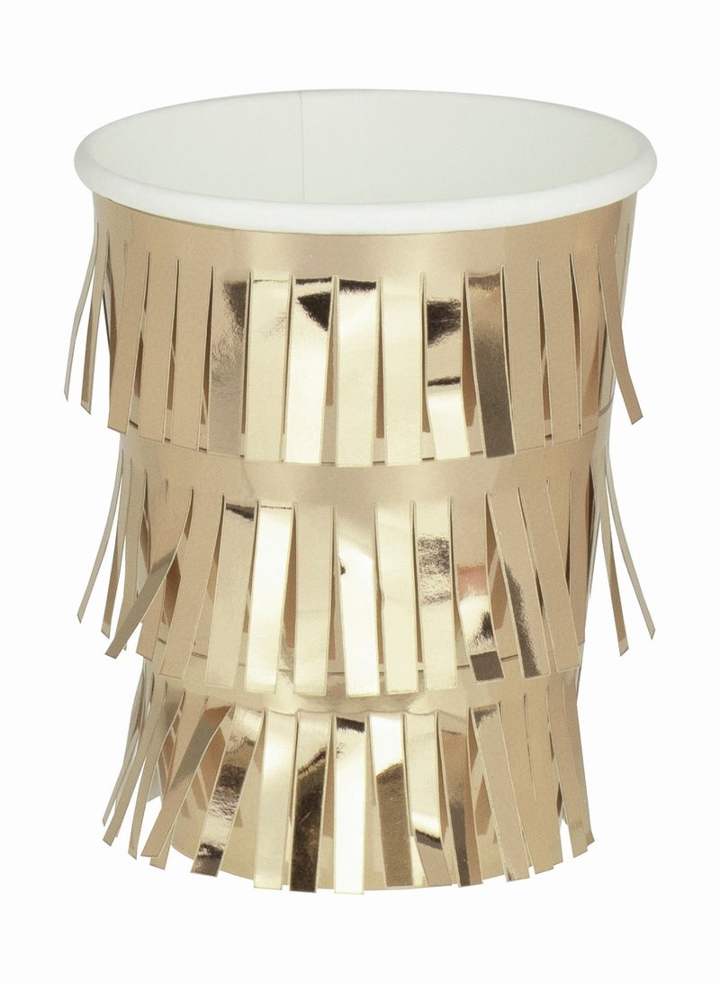 Ginger Ray Ginger Ray Gold Fringe Paper Cups - Luxe Party Essentials - Image 1