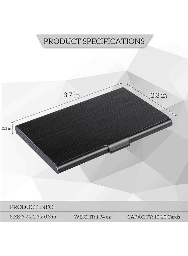 erorex Slim Business Card Case For Men And Women Pocket Metal Case Professional Stainless Steel Business Card Holders Purse Name Card Holder Buckle Style Shut Black  - Image 5