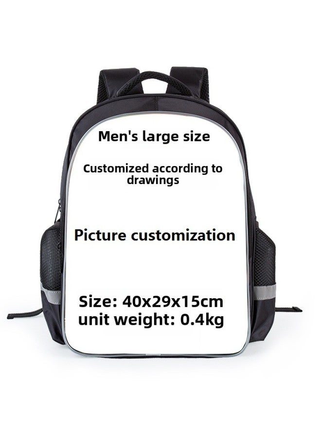 Picture Customized Schoolbag For Primary School Students Grade 1-6 Cartoon Burden Reduction Backpack For Adults Backpack For Kindergarten-Color:Men's Large - Image 1