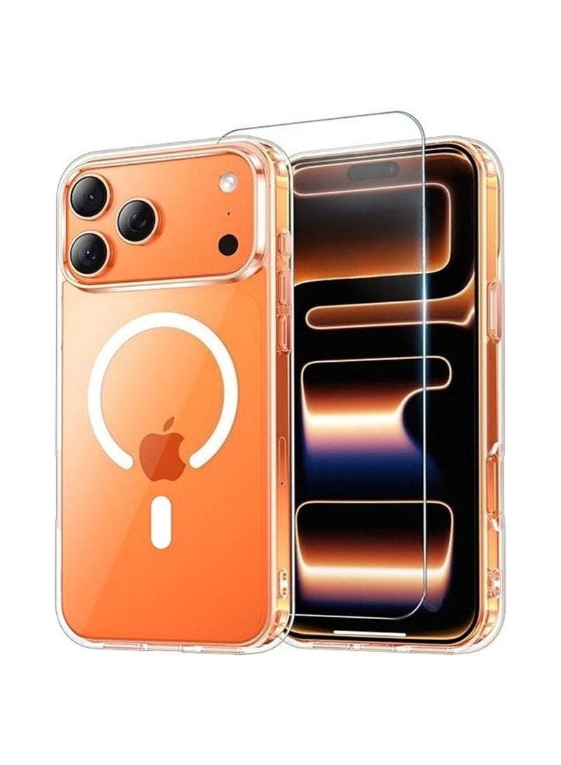 WRISTWISE Case Cover for iPhone 17 Pro with 1 transparent screen protector, [Compatible with Magsafe] [Anti-yellowing] [Military-grade protection] Shockproof ultra-thin magnetic mobile phone case, clear - Image 1