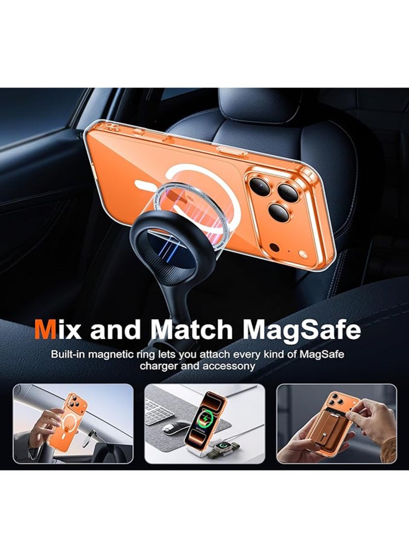 WRISTWISE Case Cover for iPhone 17 Pro with 1 transparent screen protector, [Compatible with Magsafe] [Anti-yellowing] [Military-grade protection] Shockproof ultra-thin magnetic mobile phone case, clear - Image 3