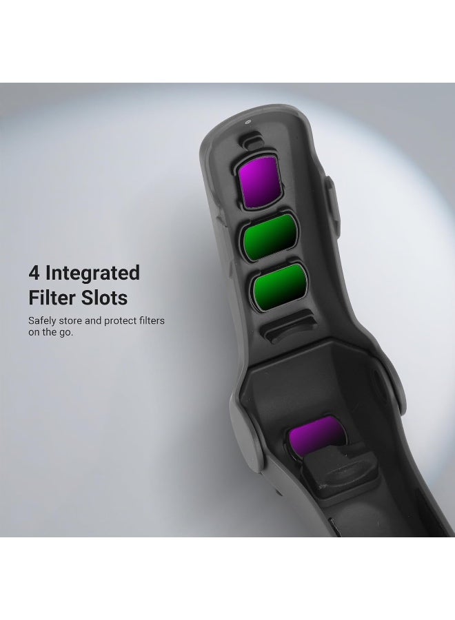 حالة واقية متوافقة مع DJI Osmo Pocket 4/3 وXtra Muse، غطاء محمي للسفر لمعدات كاميرا الإجراءات مع فتحات للفلاتر وحزام المعصم، AC088 (رمادي داكن) - Image 3