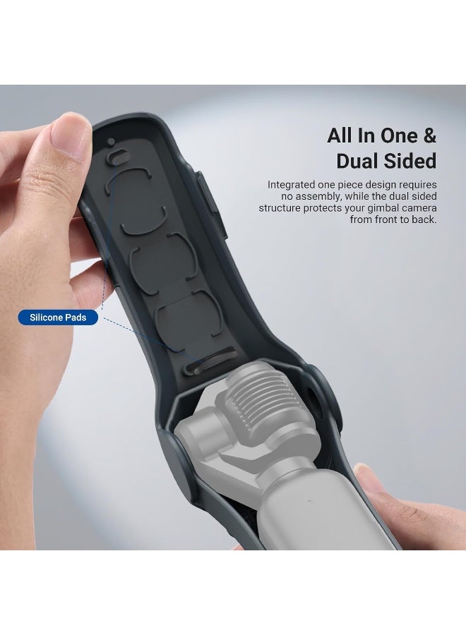 حالة واقية متوافقة مع DJI Osmo Pocket 4/3 وXtra Muse، غطاء محمي للسفر لمعدات كاميرا الإجراءات مع فتحات للفلاتر وحزام المعصم، AC088 (رمادي داكن) - Image 5