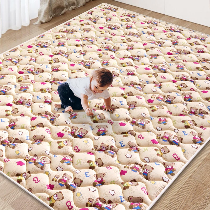 Vibe bear Baby Play Mat - 79" X 71",Premium Thicker Foam One-Piece Machine Washable, Extra Large Anti-Slip Soft Cushioning Foam Playmats for Babies and Toddlers, Foldable Baby Crawling Mat for Playpen - Image 1