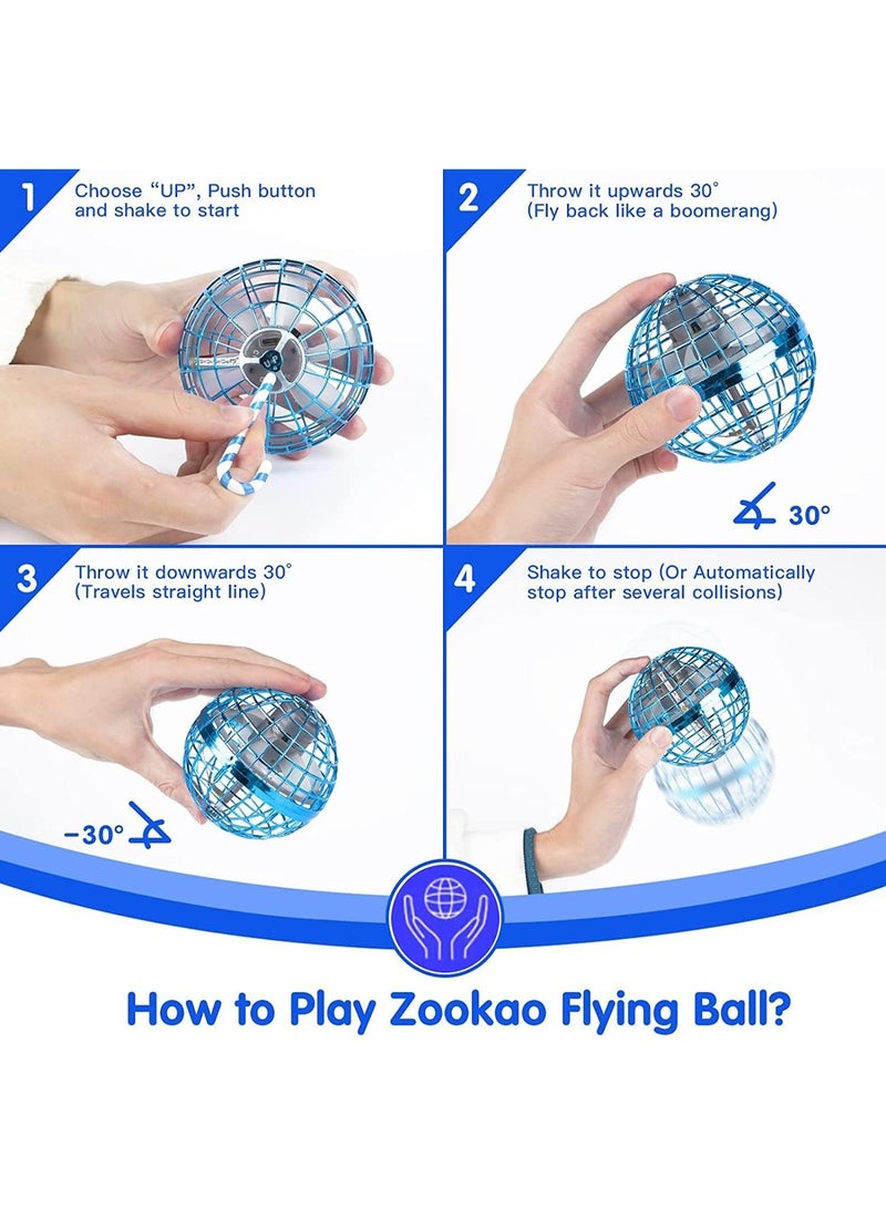 Children's Flying Ball Toy, Hand-Controlled Hovering Ball With Colorful LED Light, Fidget Spinner Toy, Suitable For Adults And Children (Blue) - Image 5