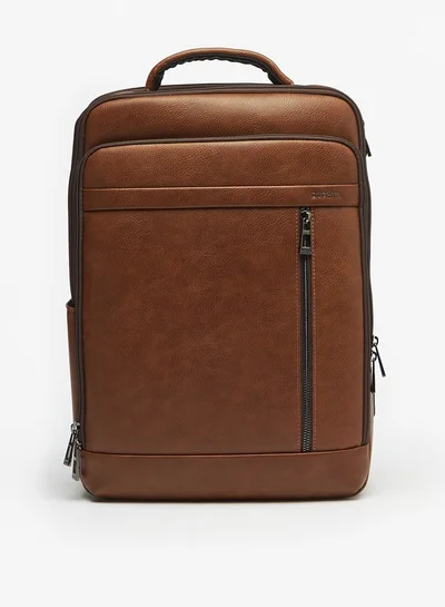 DUCHINI Textured Backpack with Adjustable Straps and Zip Closure