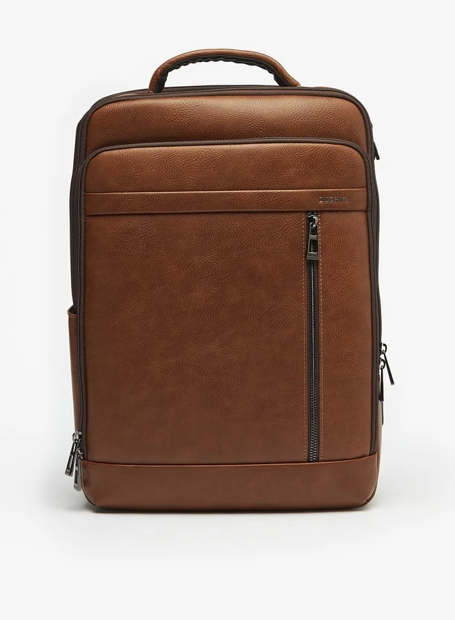 DUCHINI Textured Backpack with Adjustable Straps and Zip Closure