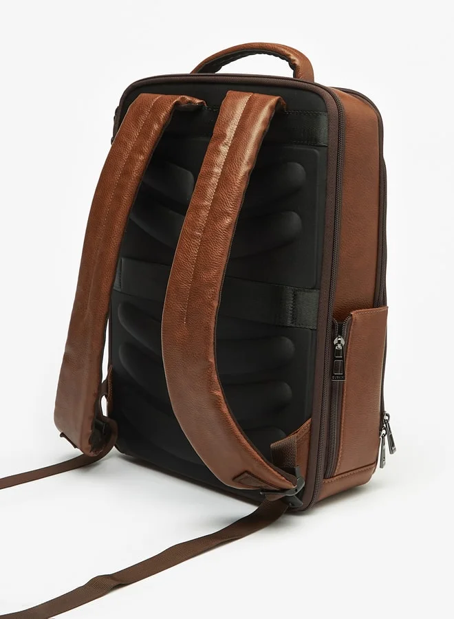 DUCHINI Textured Backpack with Adjustable Straps and Zip Closure
