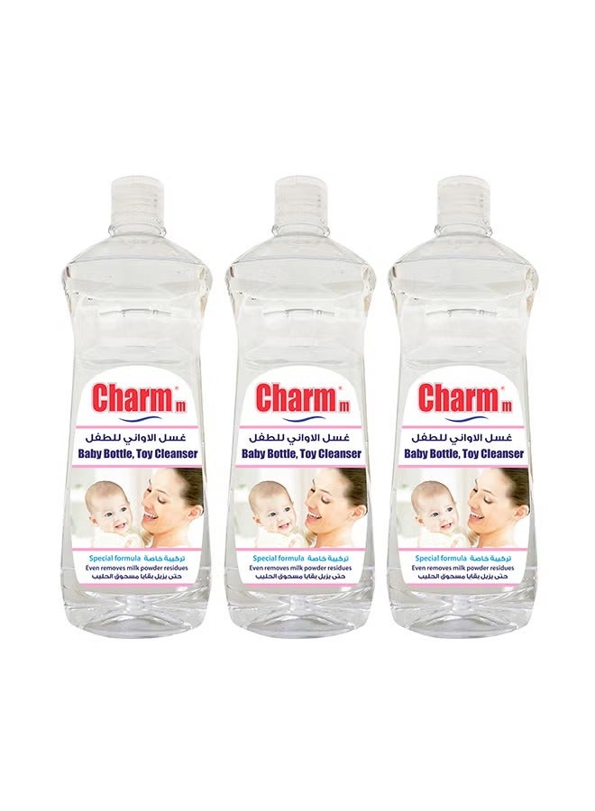 CHARMM Baby Bottle Cleanser Ideal For Cleaning Baby Bottles 100% Recycled Eco-Friendly Dermatologically Tested 3x1L - Image 1