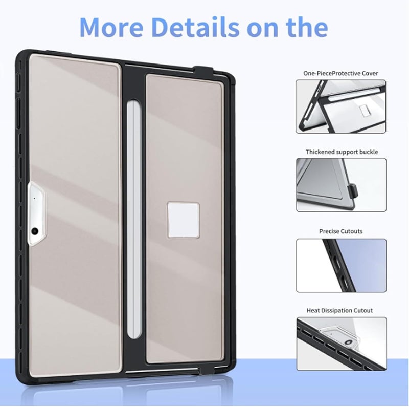 Tablet Case, Multi Angle Stand Protective Cover with Built in Pen Holder Shockproof Rugged Case for 8 9 10 11 13 Inch Tablet (Matte Grey) - Image 2